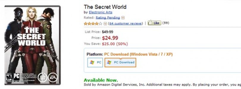 The Secret World a 25$ en Amazon.com
