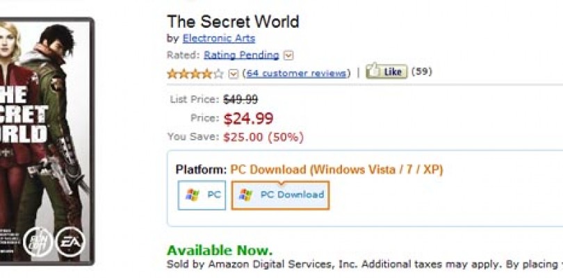 The Secret World a 25$ en Amazon.com