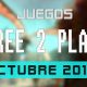 Lanzamientos Free-to-Play octubre de 2016