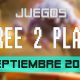 Lanzamientos Free-to-Play septiembre 2017
