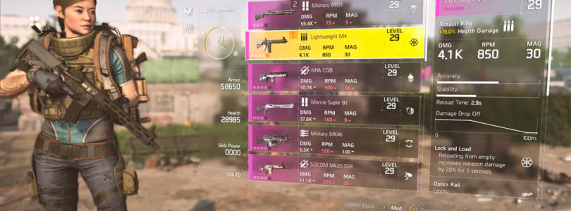 The Division 2 habla sobre las nuevas armas, los mods y los talentos