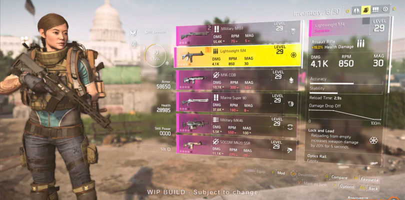 The Division 2 habla sobre las nuevas armas, los mods y los talentos