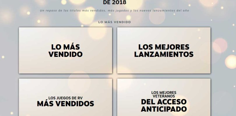 Steam presenta lo mejor del 2018 con los más vendidos más jugados y mejores lanzamientos