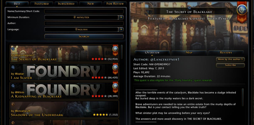 Cryptic Studios cerrará la Foundry, la herramienta de creación de misiones y contenido