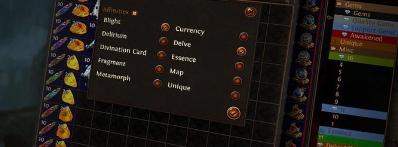 Path of Exile añade las carpetas y la distribución automática con las pestañas afines