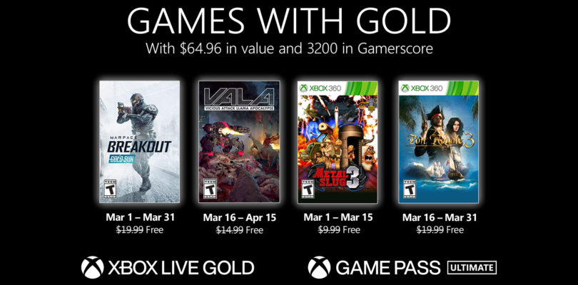 Ya sabemos los juegos «Games with Gold» de marzo de 2021