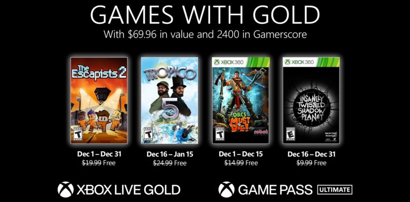 Ya sabemos los Games with Gold de diciembre 2021
