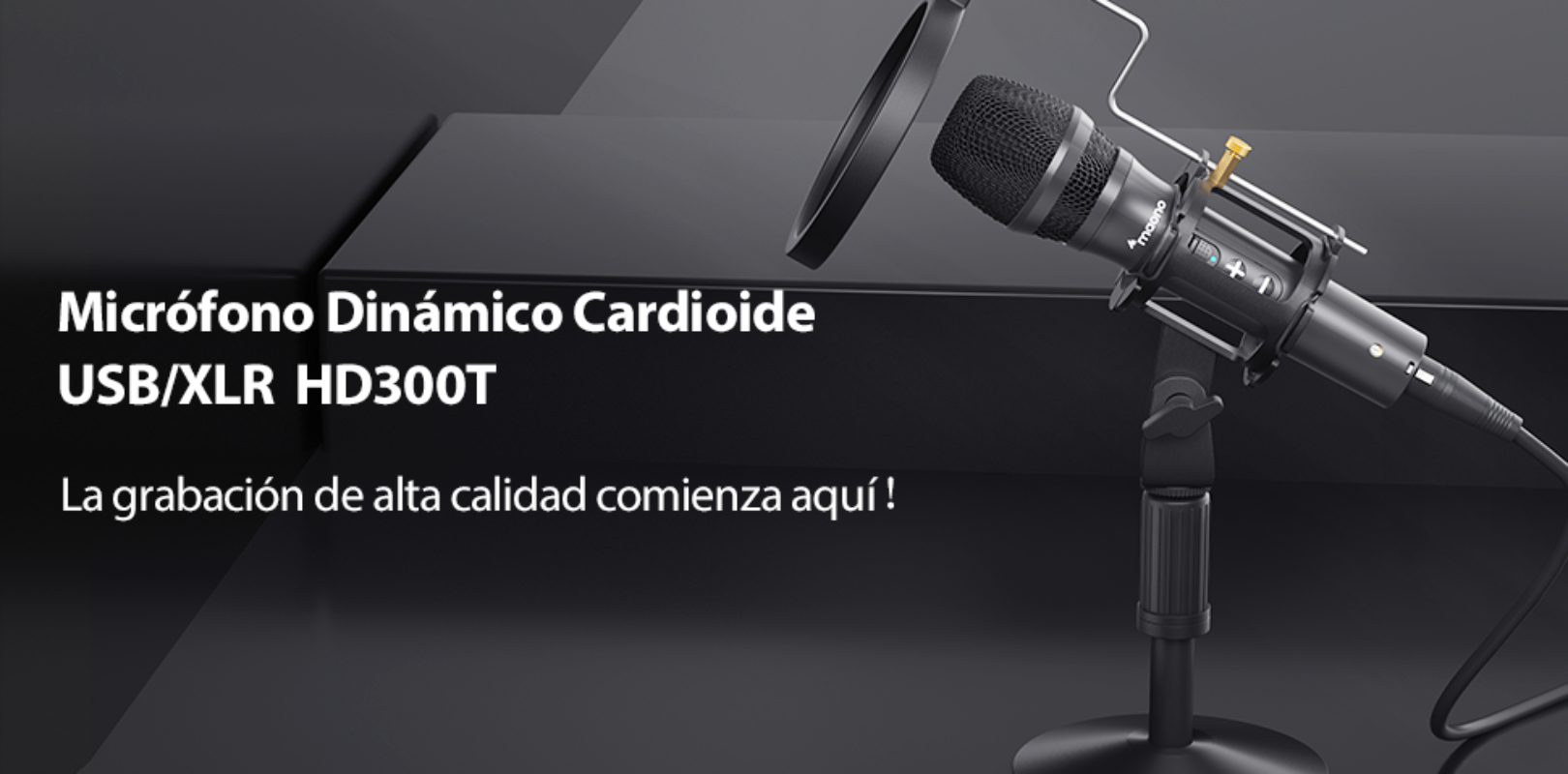 MAONO Micrófono PC Dinámico XLR, Micrófono Podcast Cardioide para
