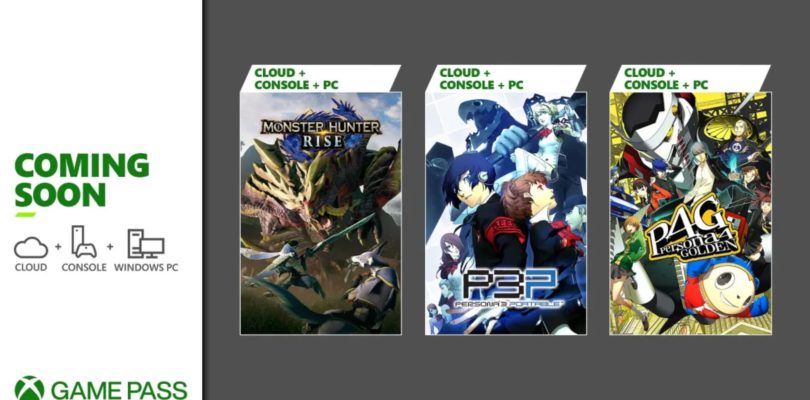 Próximamente en Xbox Game Pass: Monster Hunter Rise, Persona 3 Portable y Persona 4 Golden