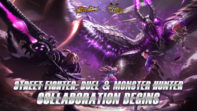 Street Fighter: Duel × Monster Hunter Collab!  Gather your fighters and challenge the mysterious wyvern Gore Magala!