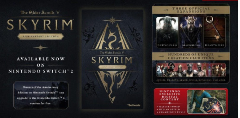 ¡Sorpresa! Ya está en Switch 2 The Elder Scrolls V: Skyrim Anniversary Edition