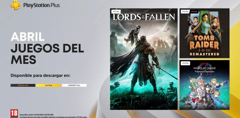 Lords of the Fallen, Tomb Raider I-III Remastered y Sword Art Online Fractured Daydream son los juegos mensuales de abril de PlayStation®Plus